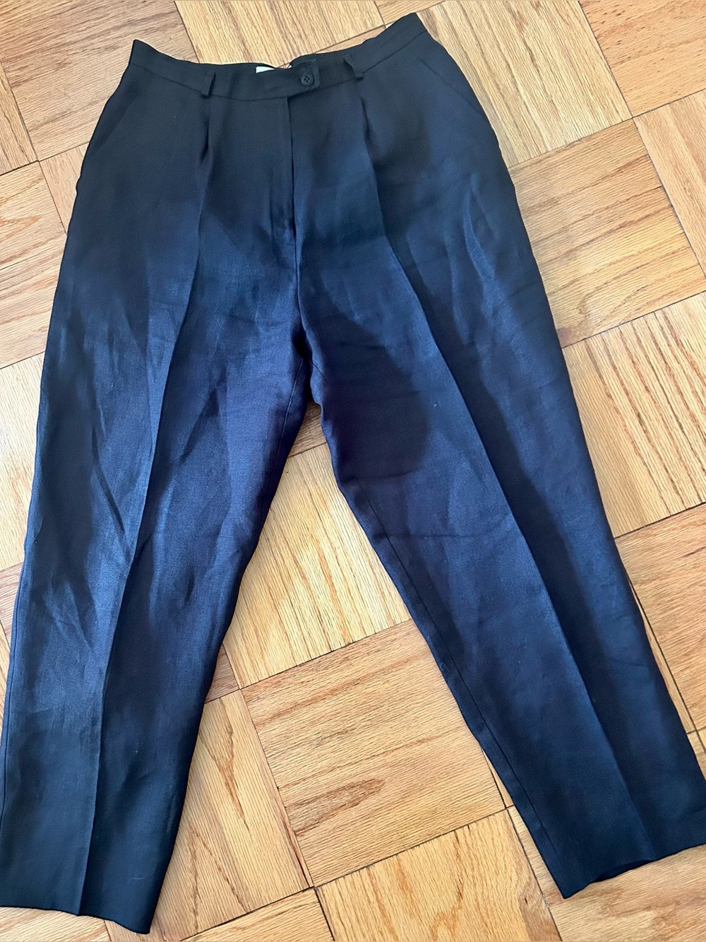 Talbots Irish Linen black pants size petite 14P